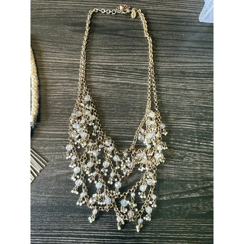 THE LOFT Silver-Tone Statement Necklace Bundle (3)